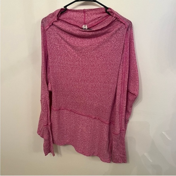Free People Pink Londontown Asymmetrical Light Sweater XS - Picture 2 of 4